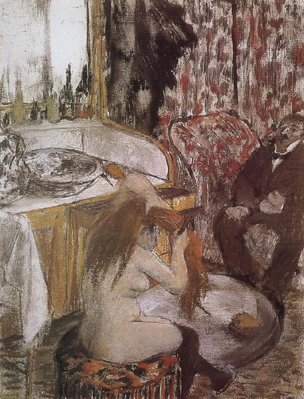 Edgar Degas Naked  doing up her hair china oil painting image